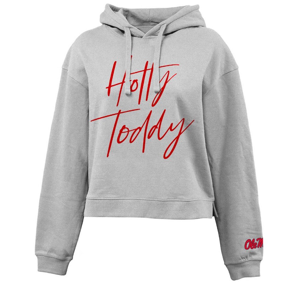 Ole Miss Hotty Toddy Women's Waist length Hoodie SILVER - Picture 2 of 4